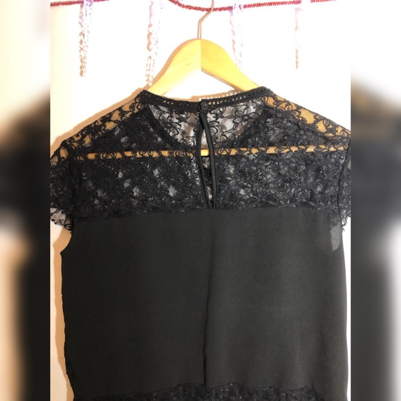 ✨ZARA BLACK HALF TRANSPARENT BLACK BLOUSE - Picture 4 of 6